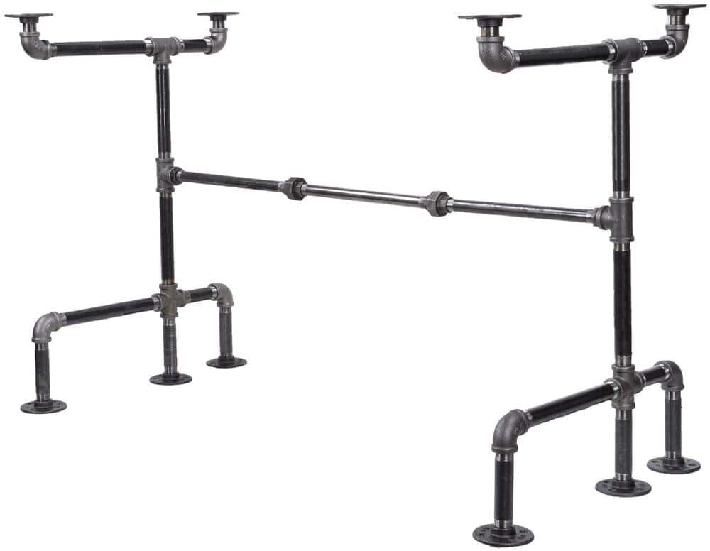 PIPE DECOR 3/4 in. Black Steel Pipe 3.75 ft. L x 31 in. H "M" Design Desk Kit