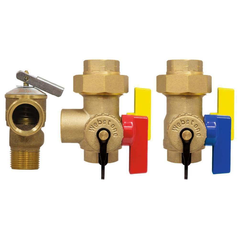 Webstone, a brand of NIBCO 3/4 in. EXP Ultra-Compact Tankless Water Heater Service Valve Kit with 2-Lead Free Full Port Brass Ball Valves