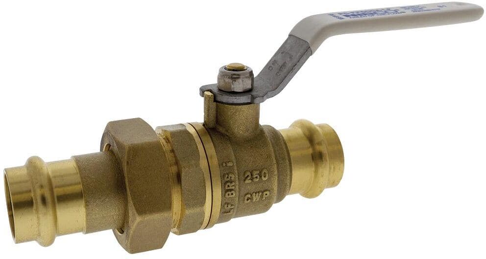 NIBCO 1 in. Brass Alloy Lead-Free Press x Press Union Full Port Ball Valve