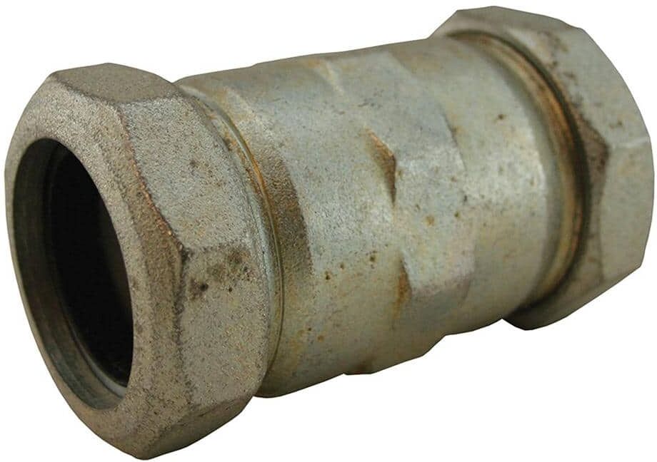 JONES STEPHENS 3 in. IPS Malleable Iron Compression Coupling, Long Pattern (7 in. Body Length) for IPS and Schedule 40 Pipe Repair