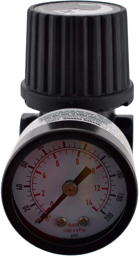 Husky 1/4 in. Black Air-Compressor Regulator with Gauge