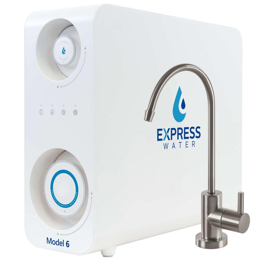 Express Water Tankless Reverse Osmosis Water Filtration System, 600 GPD Water Filter System, Brushed Nickel Faucet, 2:1 Pure to Drain
