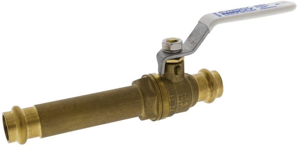 NIBCO 1 in. Brass Alloy Lead-Free Press x Press Slip Full Port Ball Valve