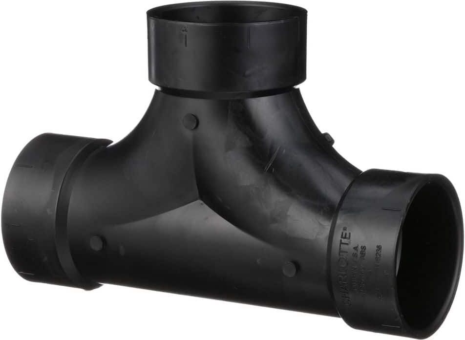 Charlotte Pipe 3 in. ABS DWV Hub x Hub x Hub 2-Way Cleanout