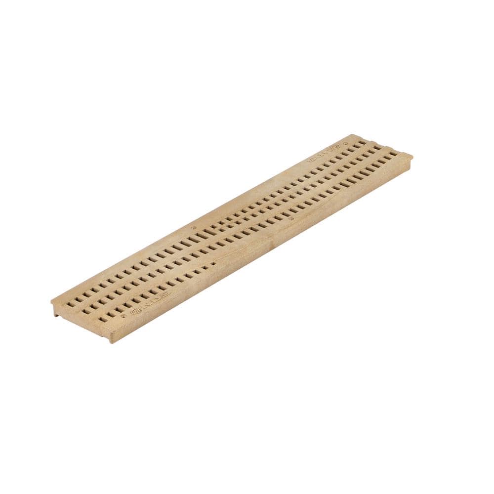 NDS Spee-D Channel Drain Grate, 4-7/16 in. wide X 2 ft. long, Decorative Wave Design, Sand Plastic