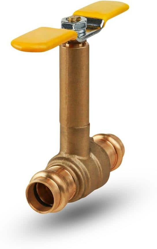 The Plumber's Choice Premium Brass Press Ball Valve with Long Bonnet and T-Handle, with 1/2 in. Press Connections