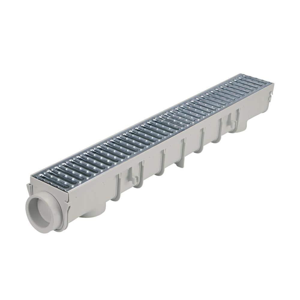 NDS Pro Series 5 in. x 40 in. Channel Drain Kit with Metal Grate