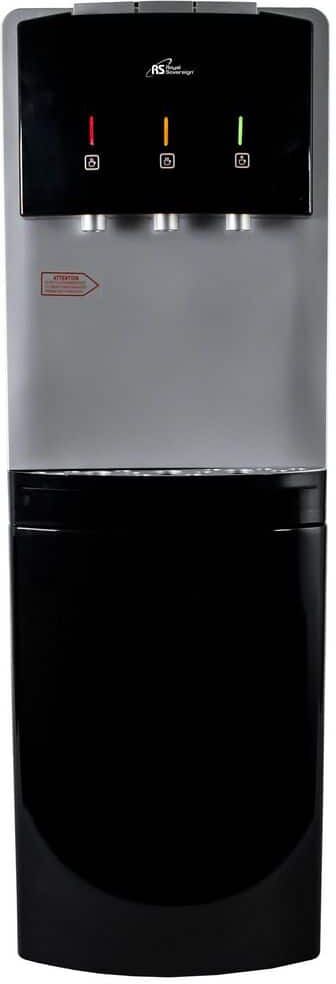 ROYAL SOVEREIGN Premium Tri-Temperature Top Load Water Dispenser in Silver and Black