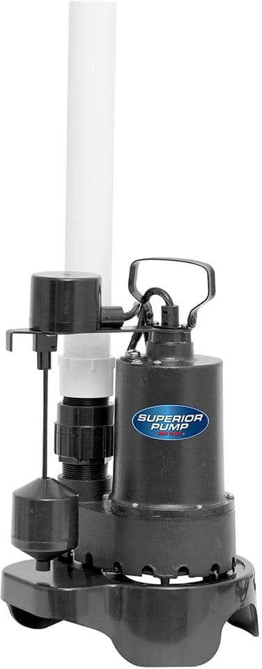 Superior Pump 1/3 HP Submersible Cast Iron Sump Pump Kit with Vertical Float Switch