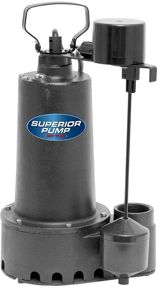 Superior Pump 1/3 HP Submersible Cast Iron Sump Pump with Vertical Float Switch