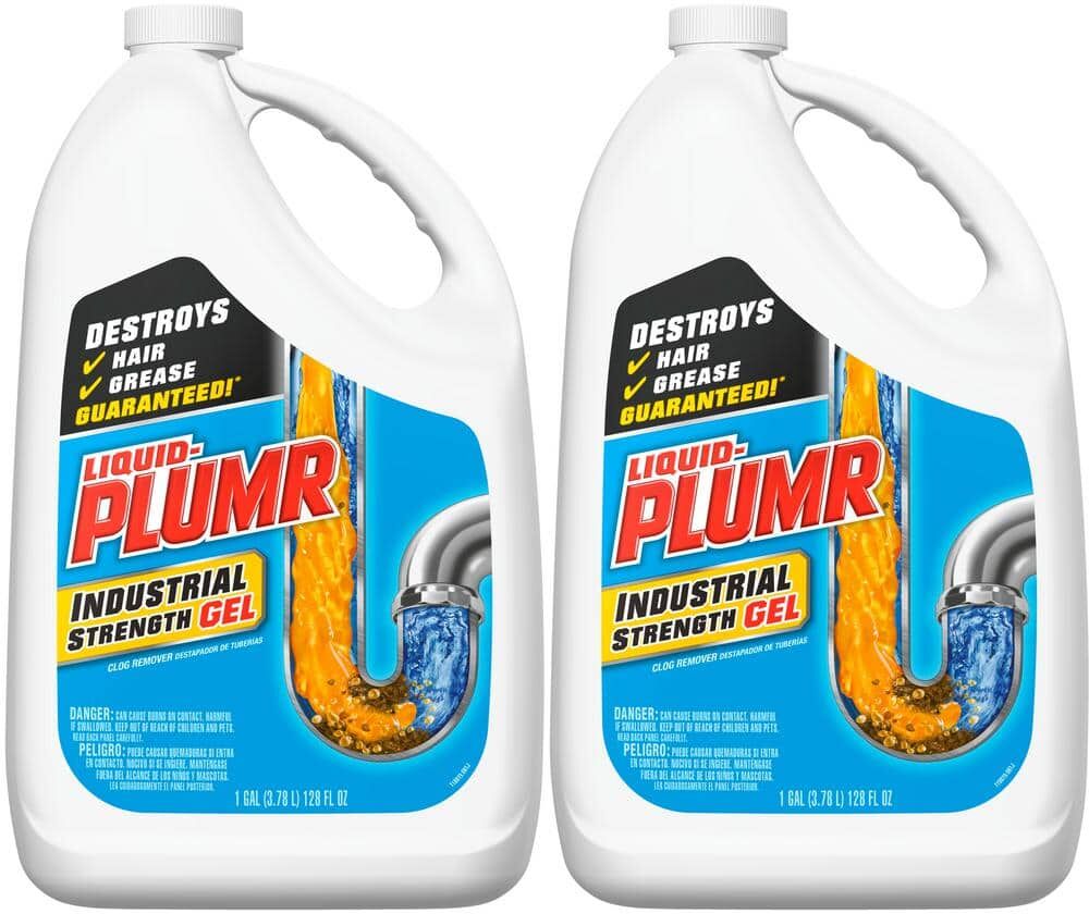 Liquid-Plumr 128 oz. Industrial Strength Gel Drain Cleaner and Drain Unclogger (2-Pack)