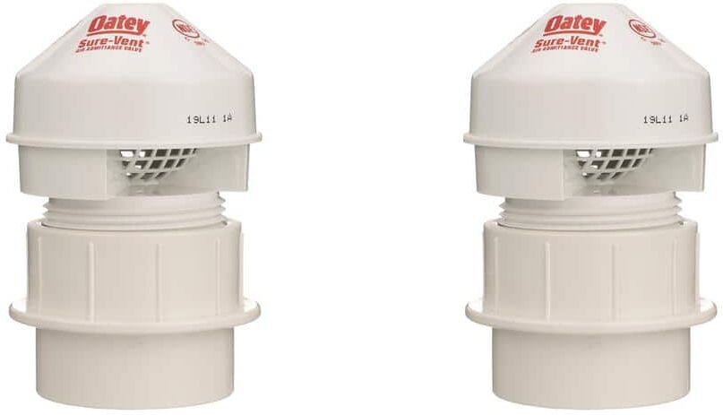 Oatey Sure-Vent 1-1/2 in. PVC Air Admittance Valve with 20 DFU Branch and 8 DFU Stack (2-Pack)