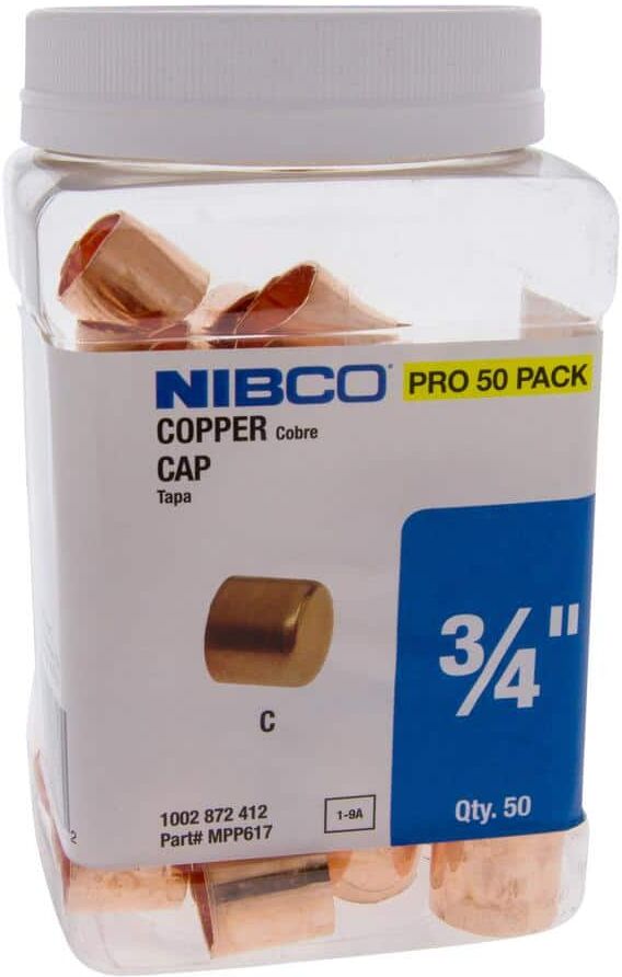 NIBCO 3/4 in. x 3/4 in. Copper Tube Cap Fitting Pro Pack (50-Pack)