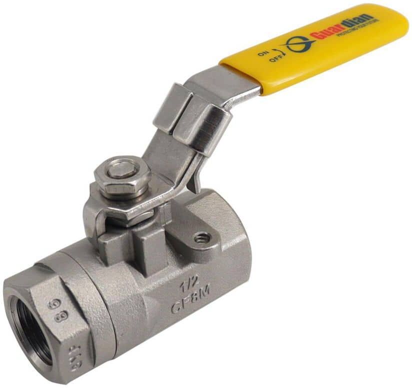 Guardian 1/2 in. 316 Stainless Steel 2000 PSI 2-Pieces Reduced Port Ball Valve