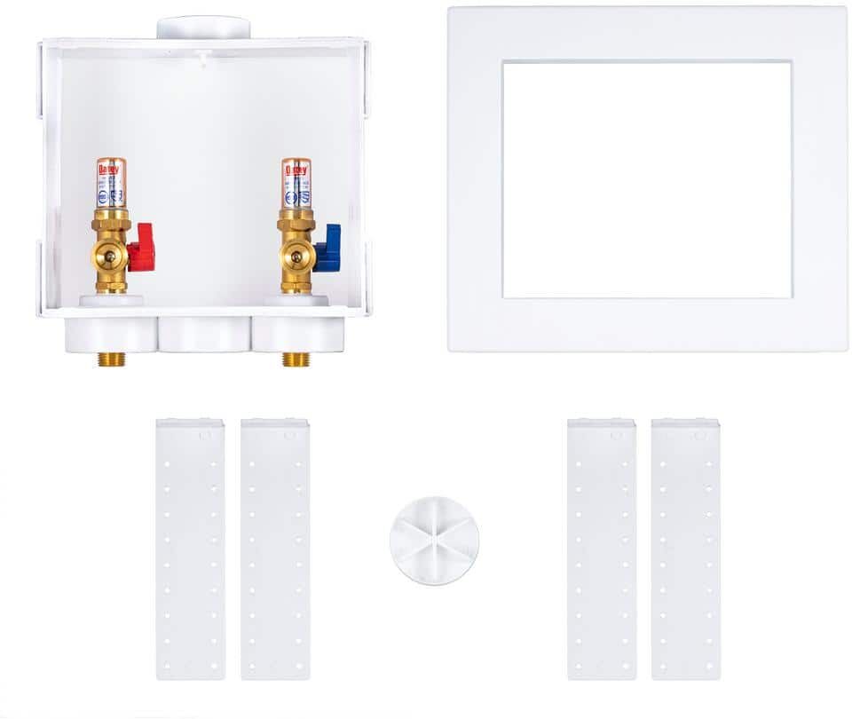 Oatey Quadtro 1/4 in. Turn Copper Washing Machine Outlet Box with Water Hammer Arrestor