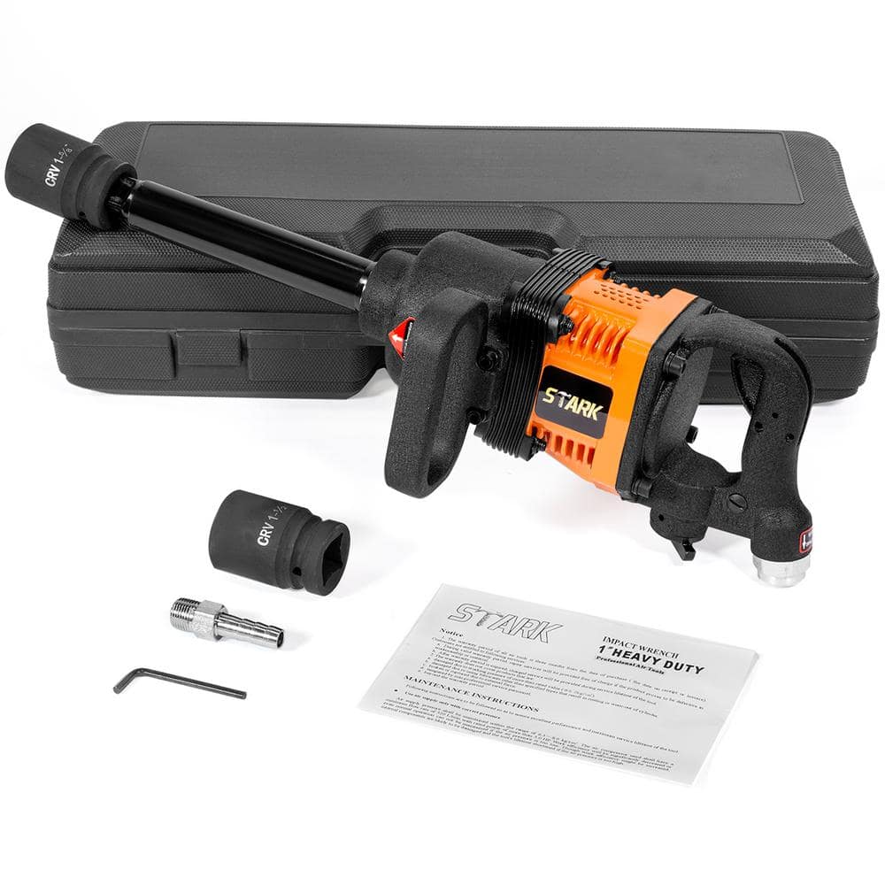 STARK USA 1,900 ft./lbs. 1 in. Heavy-Duty Impact Wrench with 8 in. Extended Anvil