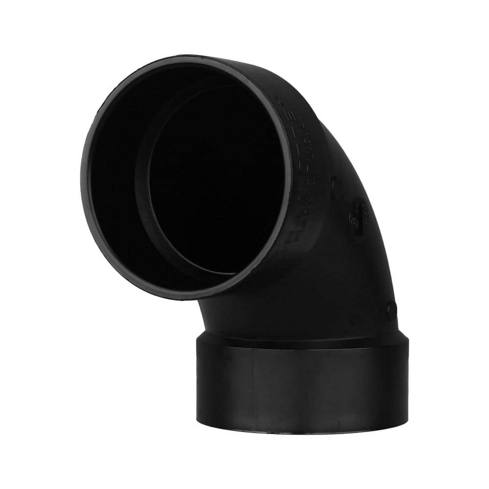 Charlotte Pipe 4 in. x 4 Acrylonitrile Butadiene Styrene (ABS) DWV 90-Degree Hub x Hub Elbow Fitting