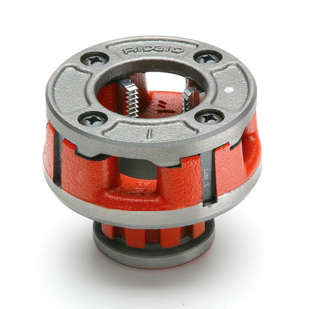 RIDGID 1 in. 00-R Manual Ratchet NPT Pipe Threading Right Hand Die Head + Alloy Dies (1 Die Head + 4 Dies)