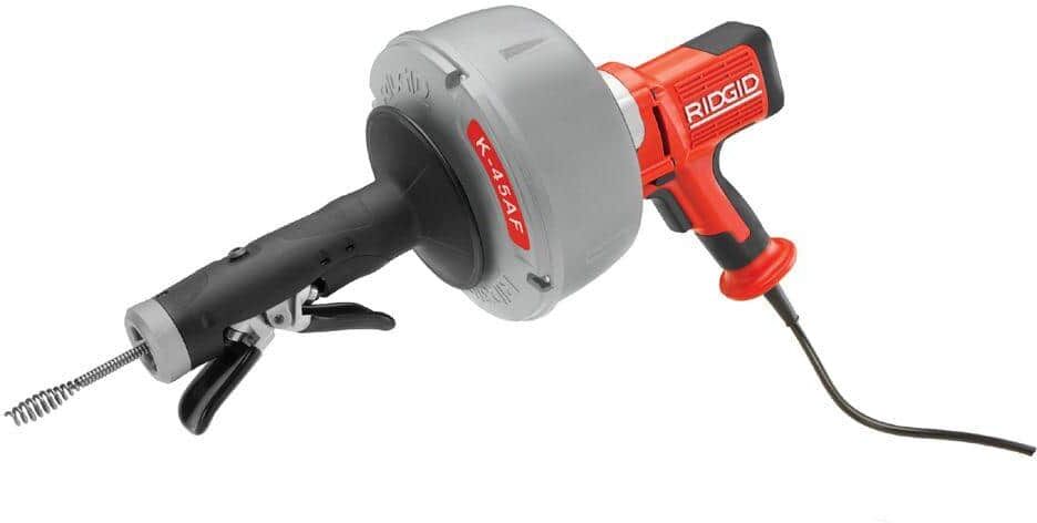 RIDGID K-45AF-5 Drain Cleaning Autofeed Snake Auger Machine with C-1 5/16 in. x 25 ft. Inner Core Cable