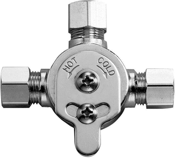 SLOAN Mix60A, 3326009, Optima Faucet Mixer Below Deck Mechanical Water Mixing Valve, Polished Chrome