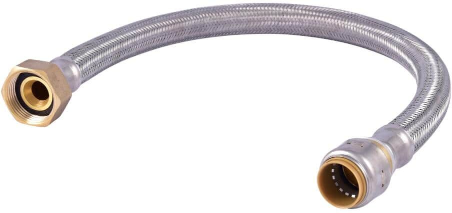 SharkBite Max 3/4 in. Push-to-Connect x 1 in. Fip x 24 in. Braided Stainless Steel Water Softener Connector