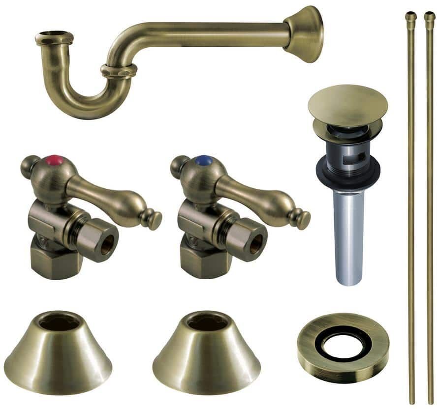 Kingston Trimscape Modern Plumbing Sink Trim Kit 1-1/4 in. Brass with Bottle Trap in Antique Brass