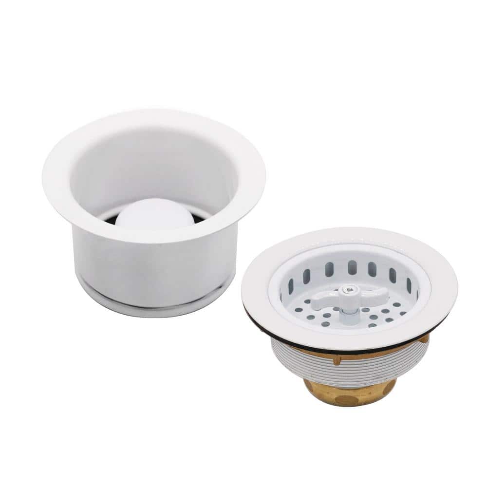 Westbrass COMBO PACK 3-1/2 in. Wing Nut Style Kitchen Sink Strainer and Extra-Deep Collar Disposal Flange/Stopper, Matte Black