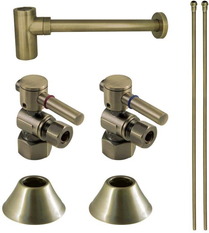 Kingston Trimscape Modern Plumbing Sink Trim Kit 1-1/4 in. Brass with Bottle Trap in Antique Brass