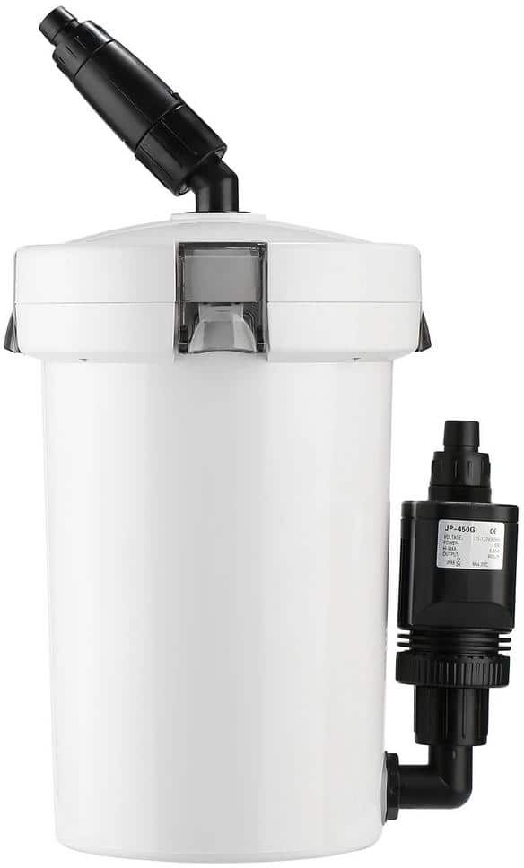 Lukvuzo 3-Stage External Canister Filter with Pump for 28 Gal. Aquarium Fish Tank 105gph 6-Watt Easy Installation Silent