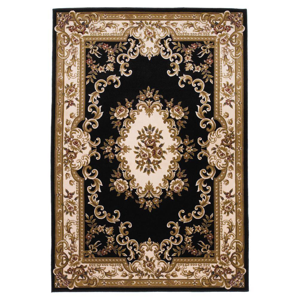 MILLERTON HOME Traditional Morrocan Black/Ivory 8 ft. x 11 ft. Area Rug
