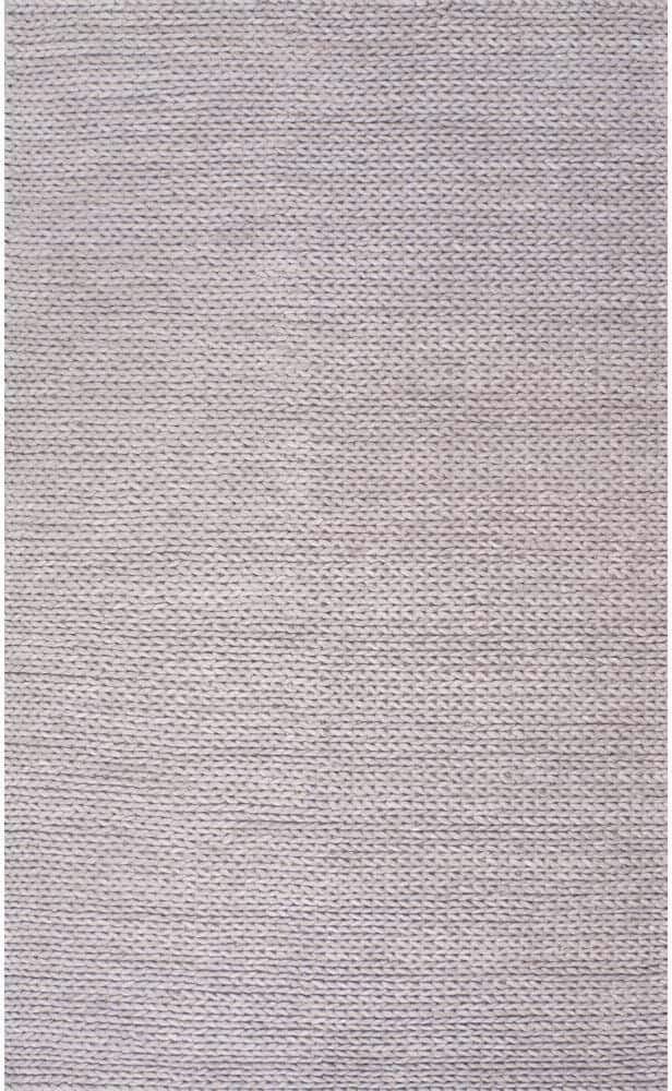 nuLOOM Caryatid Chunky Woolen Cable Light Gray 10 ft. x 14 ft. Area Rug