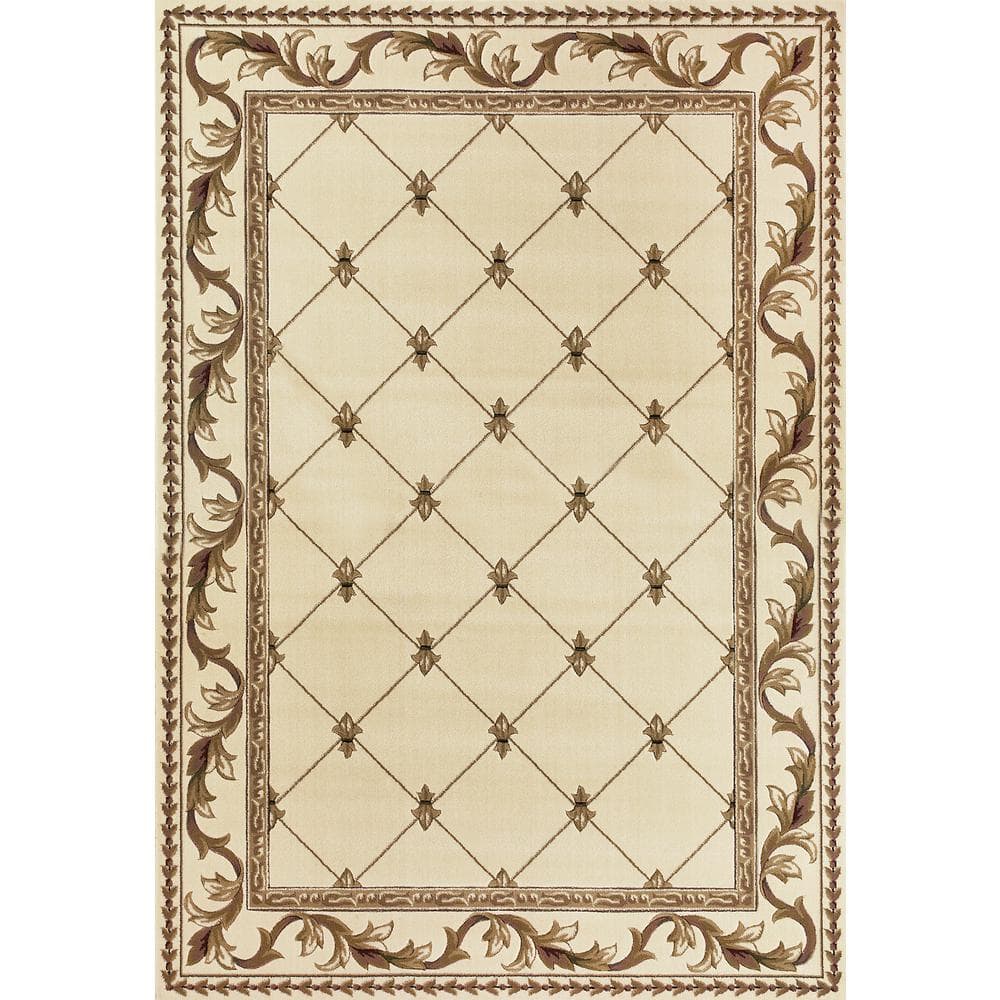 MILLERTON HOME Victorian Ivory 5 ft. x 8 ft. Area Rug