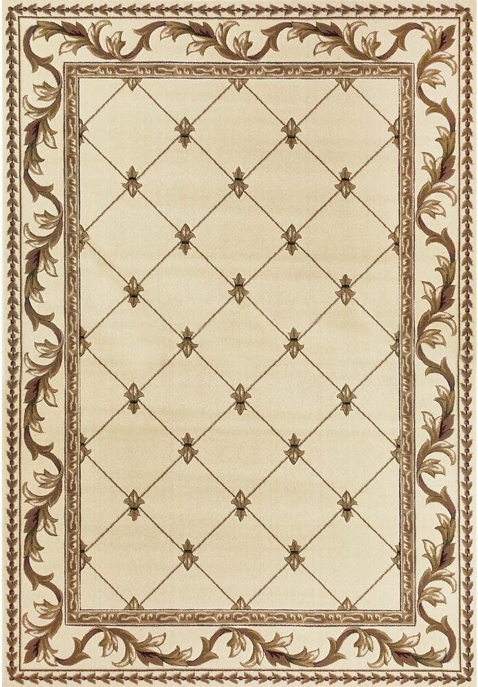 MILLERTON HOME Victorian Ivory 8 ft. x 11 ft. Area Rug