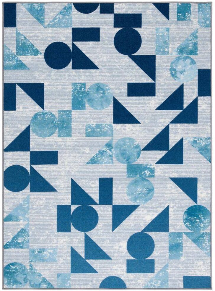 SAFAVIEH Kids Playhouse Gray/Blue 7 ft. x 9 ft. Machine Washable Geometric Area Rug