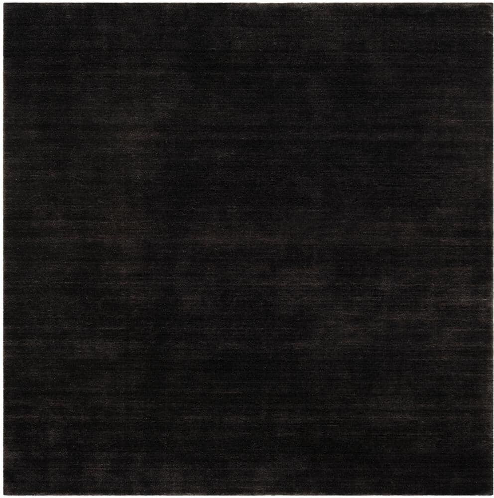 SAFAVIEH Himalaya Black 6 ft. x 6 ft. Square Solid Striped Area Rug