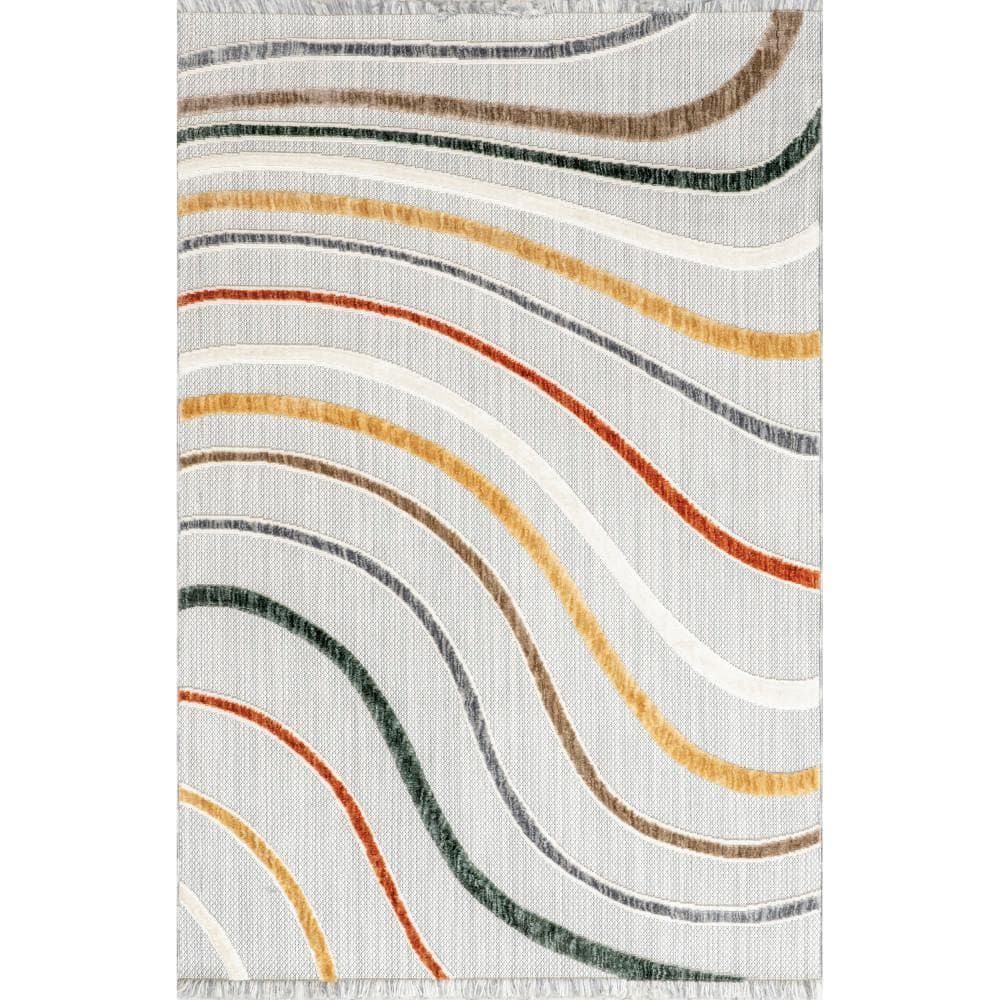 nuLOOM Bebe Light Gray 5 ft. x 8 ft. Contemporary Abstract Area Rug