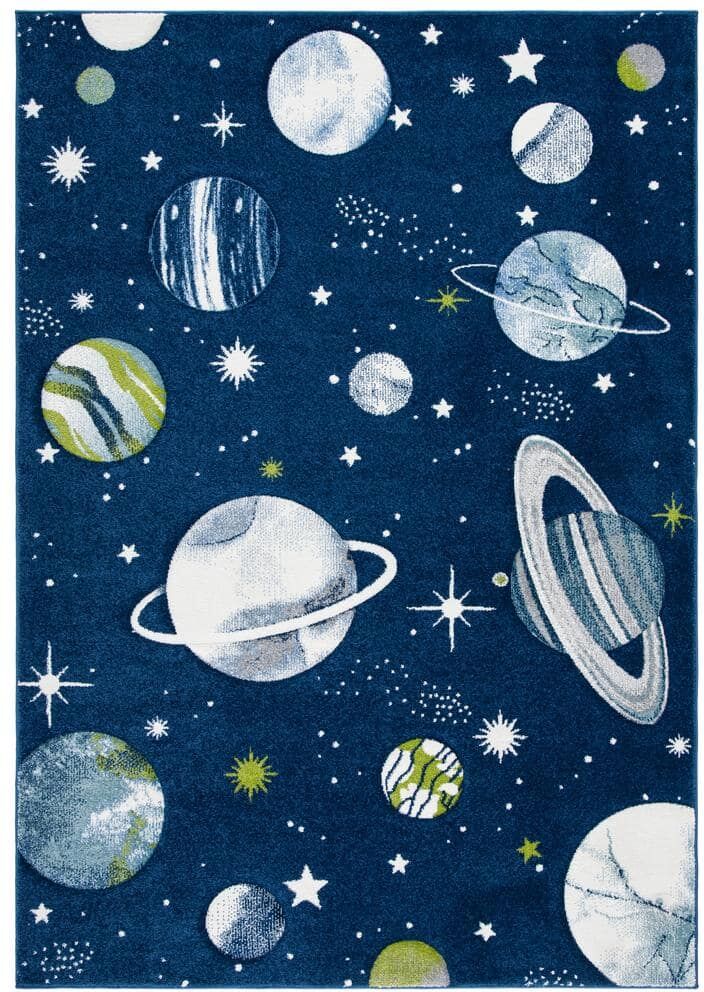 SAFAVIEH Carousel Kids Navy/Ivory 3 ft. x 5 ft. Galaxy Area Rug