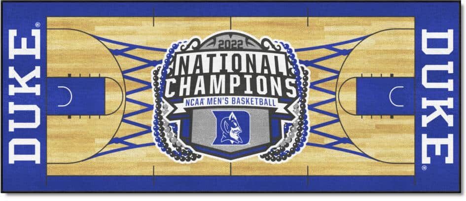 FANMATS Duke University Blue 2022 NCAA Basketball National Championship 2 ft. x 6 ft. Basketball Court Runner Rug