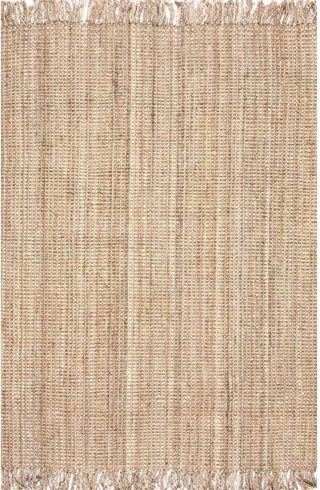 nuLOOM Natura Chunky Loop Jute Tan 6 ft. x 9 ft. Farmhouse Area Rug