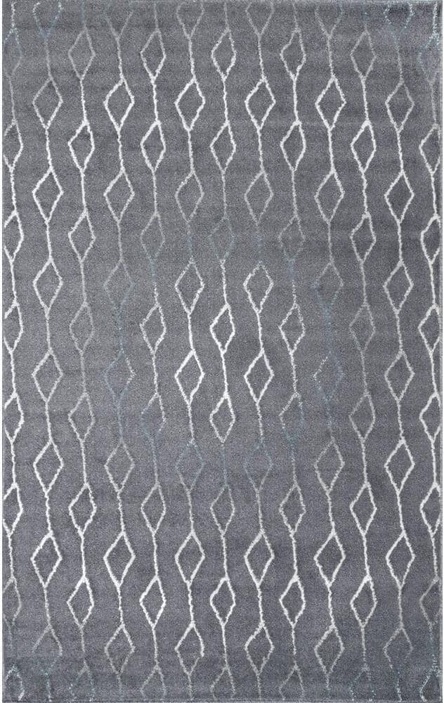 nuLOOM Francesca Striped Abstract Diamonds Gray 7 ft. x 9 ft. Area Rug