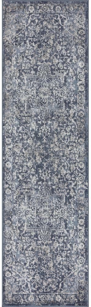 Tayse Rugs Nexus Oriental Blue 2 ft. x 8 ft. Indoor Runner Rug