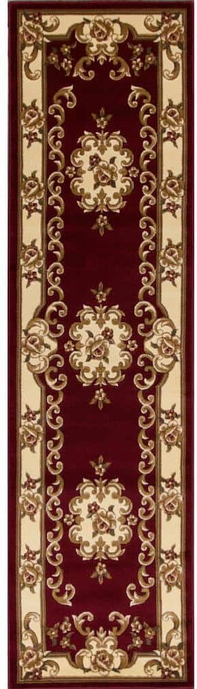 MILLERTON HOME Traditional Morrocan Red/Ivory 2 ft. x 8 ft. Runner Rug