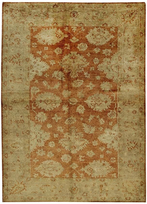 EORC Red Handmade Wool Transitional Ningxia Rug, 8' x 10'