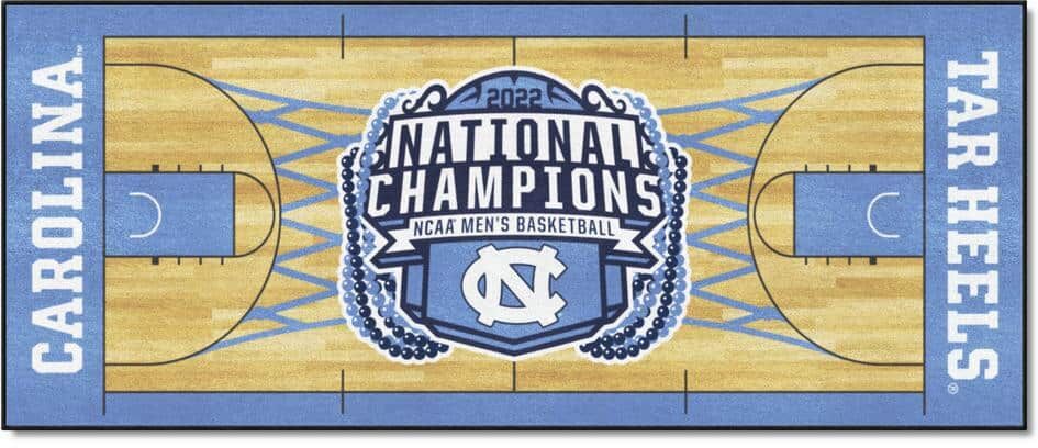 FANMATS UNC Chapel Hill Blue 2022 NCAA Basketball National Championship 2 ft. x 6 ft. Basketball Court Runner Rug