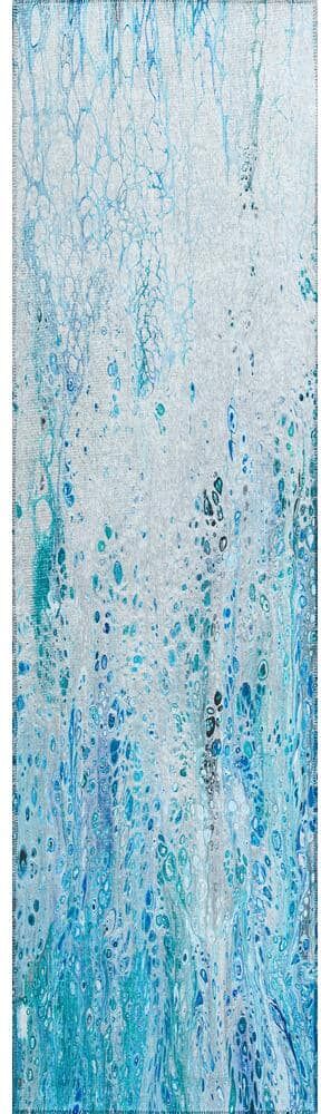 Addison Rugs Copeland Ocean 2 ft. 3 in. x 7 ft. 6 in. Abstract Runner Rug