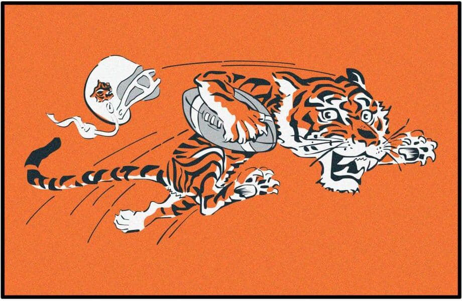 FANMATS Orange 1 ft. 7 in. x 2 ft. 6 in. Cincinnati Bengals Vintage Starter Mat Area Rug