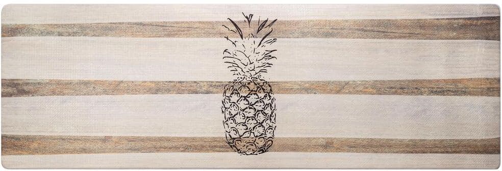 Home Dynamix Cozy Living Pineapple Beige 17.5 in. x 55 in. Anti Fatigue Kitchen Mat