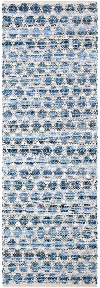 SAFAVIEH Montauk Blue 2 ft. x 7 ft. Abstract Multi-Hexagonal Runner Rug