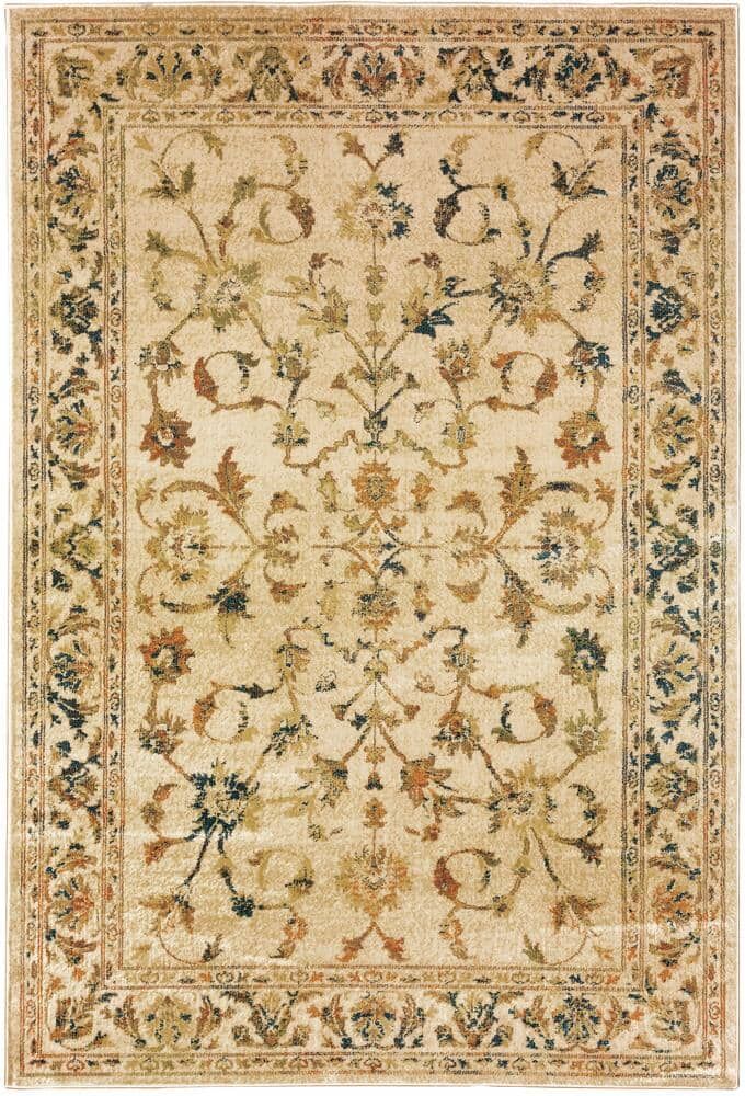 AVERLEY HOME Jayson Beige/Gold 4 ft. x 6 ft. Oriental Area Rug