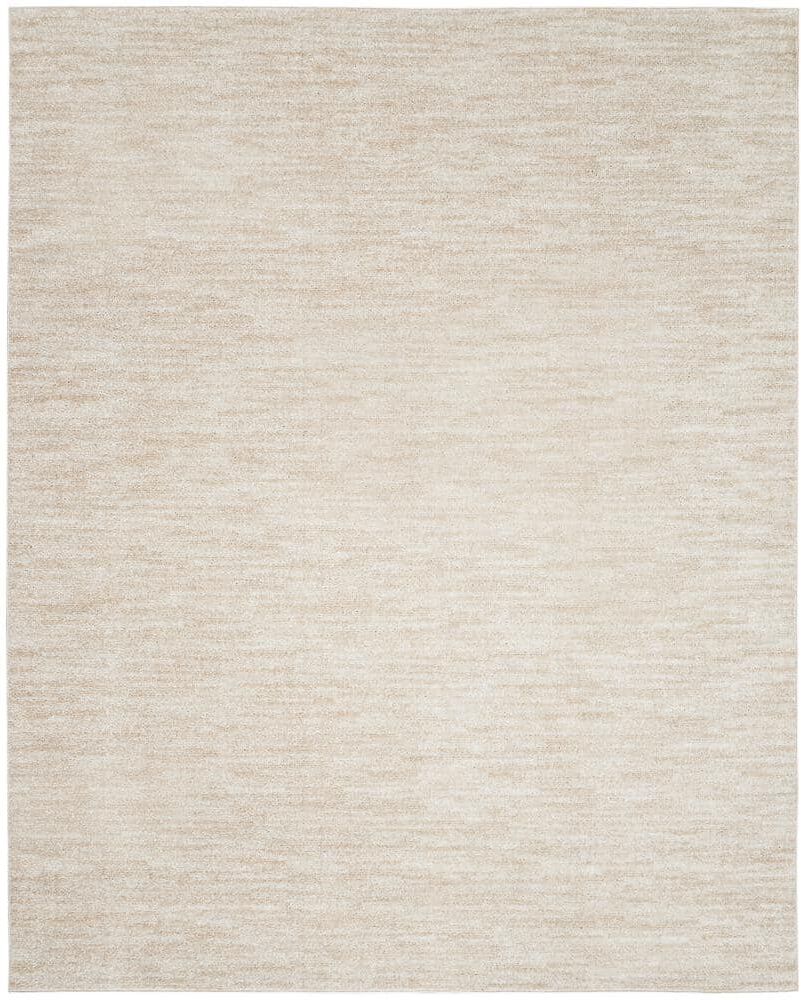 Nourison Essentials 7 ft. x 10 ft. Ivory Beige Solid Contemporary Indoor/Outdoor Patio Area Rug